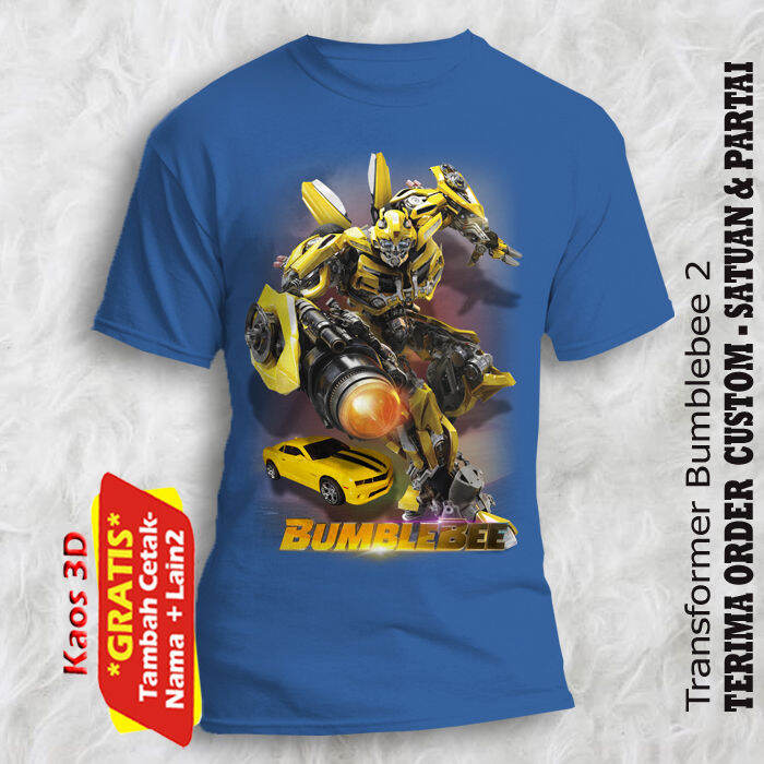 Tshirt Transformer Bumblebee 2 untuk anak dan dewasa kualitas cetak
