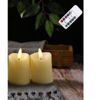 2.5 Inch Remote Control Happy Birthday Candles,Plastic Bullet Shape Pillar Big Timer Church Candles,Flameless Electronic Powered