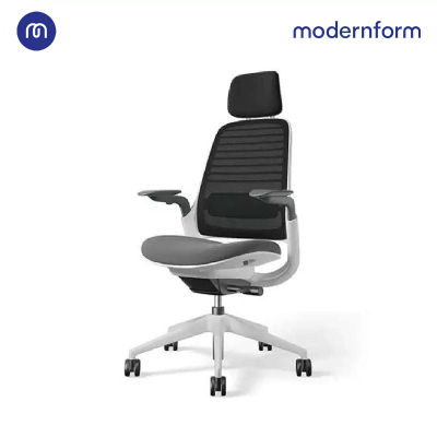 Modernform เก้าอี้ Steelcase ergonomic รุ่น Series1 พนักพิงสูง สีดำ เบาะสีเทา เก้าอี้เพื่อสุขภาพ  เก้าอี้สำนักงาน เก้าอี้ทำงาน เก้าอี้ออฟฟิศ เก้า