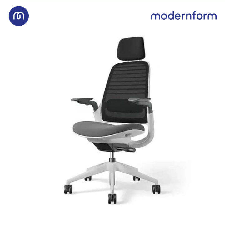 modernform-เก้าอี้-steelcase-ergonomic-รุ่น-series1-พนักพิงสูง-สีดำ-เบาะสีเทา-เก้าอี้เพื่อสุขภาพ-เก้าอี้สำนักงาน-เก้าอี้ทำงาน-เก้าอี้ออฟฟิศ-เก้า