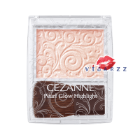 (#02 Rose Beige) Cezanne Pearl Glow Highlight ไฮไลท์สีสว่างสดใส พร้อมชิมเมอร์ เหมาะกับทุกสีผิว ช่วยเพิ่มความละมุนและความสว่างให้แก่ใบหน้า