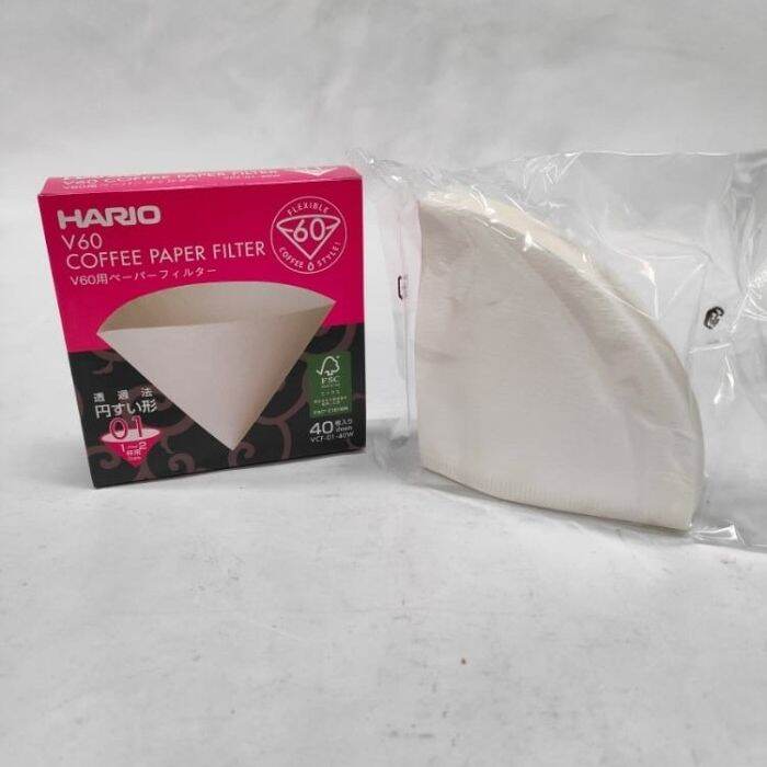 Hario V60 01 Coffee Paper Filter White UnBleached 40 100 Made In Japan