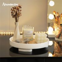 Nordic Plastic Decorative Trays Round Storage Tray Organizer Box Table Vase Aromatherapy Jewelry Sundries Stand Home Decor