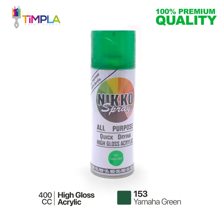 NIKKO Spray Paint 153 Yamaha Green All Purpose Quick Drying HighGloss Acrylic automotive paint