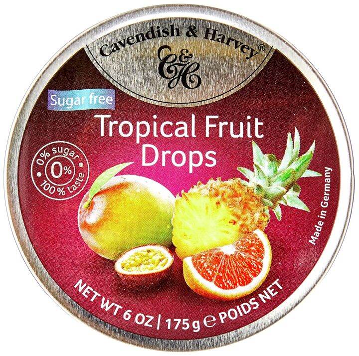Cavendish & Harvey Candy Drops Tropical Fruit Drops (with sugar) 200g