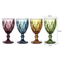 【CW】●♝  Imitation Glass European Plastic Wine Goblet Carved Embossed Juice