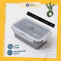 ?โปรโมชั่น? Refill Station Collapsible Silicone Lunch Box (1 section) กล่องข้าวซิลิโคนพับได้ (ช่องเดียว) (185g) ?‍♂️?‍♂️?‍♂️?‍♂️?‍♂️?‍♂️ราคาถูก เครื่องกรองน้ำ กล่องข้าว  ที่ใส่กับข้าว  กล่องข้าวลูก