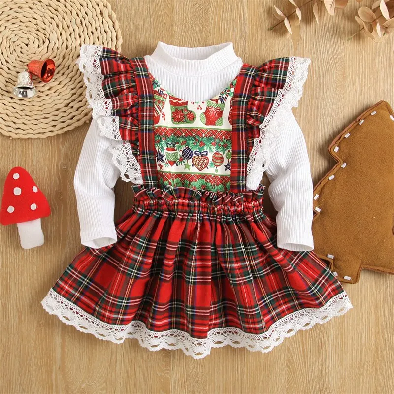 Christmas suspender outlet skirt