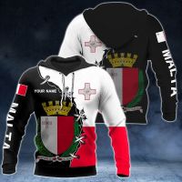 Malta Flag and Emblem Pattern Hoodies For Male Loose Mens Fashion Sweatshirts Boy Casual Clothing Oversized Streetwear