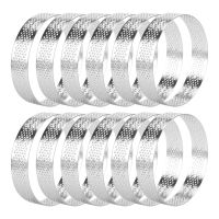 12 Pack Stainless Steel Tart Rings,Perforated Cake Mousse Ring,Cake Ring Mold,Round Cake 6cm