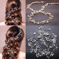 【Ready Stock】 ☑ C18 Women Pearl Wedding Hair VineCharming Crystal Bride Wedding HeadbandHandmade Rhinestone Pearl HairbandHair Jewelry