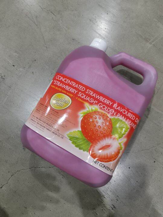 น้ำสตอเบอรี่เข้มข้นผสมเครื่องดื่ม 4.5 ลิตรน้ำผลไม้หัวเชื้อน้ำผลไม้