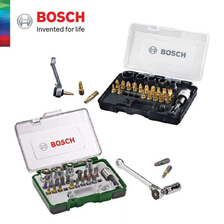 new BOSCH Professional 27pcs Screwdriver Bit Ratchet Set (Gold Limited