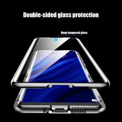 「Enjoy electronic」 ForHuaweiP30 P20 P40 Mate 40 30 20 Pro Honor 10 Lite 8X 9X Y9 Prime P Smart 2019 Magnetic HD Double sided Metal Glass Phone Case