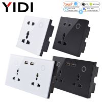 WiFi Smart Wall Socket USB Charger Electrical Outlet EU UK 1/2 Gang Wireless Remote Control Touch Switch Tuya APP Alexa Google