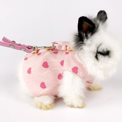 Rabbit Clothes Cute Bunny Vest Harness Outdoor Leash Set Small Pet Kitten Small Animal Clothes Animal Walking Pet Clothing Leashes
