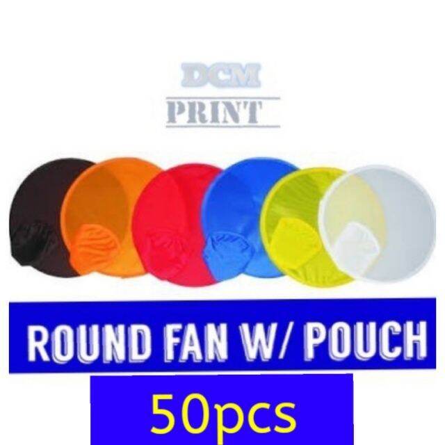 ♞Twist Foldable round fan with pouch♡ Lazada PH