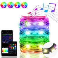 ZZOOI Black line Christmas Light String RGBIC Lighting APP Bluetooth Control LED String Light Outdoor Party Wedding Garland Lamp Decor