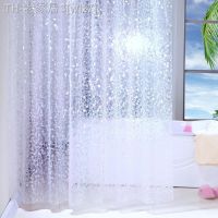 【CW】✁¤♨  Translucent PEVA Curtains Mildew Pattern Shower Curtain with Hooks Accessories for