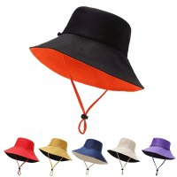 Windproof Rope Ladies Summer Bucket Sun Hat Wide Edge Light Adjustable Sunscreen Outdoor Leisure Fisherman Hat