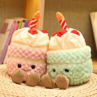 ITEMICH Accompany Toy Kids Toy Home Decor Mini Birthday Cake Children Gift Soft Toy Birthday Cake Plush Toys Plush Doll Stuffed Toy Soft Pillow