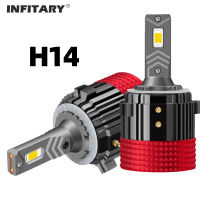 ท่อทองแดงคู่ H14 100วัตต์12โวลต์ LED สีขาวรถไฟหน้าหลอดไฟ CSP 3570ไฟต่ำสำหรับกอล์ฟ6 7ที่อุปกรณ์รถยนต์2ชิ้น *