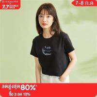 GIORDANO Women T-Shirts 100% Cotton Secret Garden Print Fashion Tee Summer Short Sleeve Crewneck Comfort Casual Tshirts 05393387