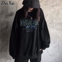 Zhu Xia เสื้อฮู้ดผู้หญิง,เสื้อสเวตเชิ้ตฤดูใบไม้ร่วงและฤดูหนาวคอกลมมีฮู้ดขนาดใหญ่ผ้ากำมะหยี่