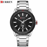 ⌚นาฬิกาผู้ชาย Curren นาฬิกากองทัพกีฬาทหารเหล็กกล้าไร้สนิมหรูหราสำหรับผู้ชายนาฬิกาควอตซ์สำหรับผู้ชาย