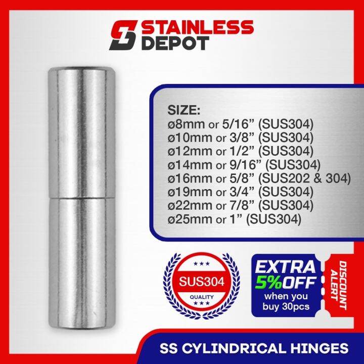 ready stock 1PC Stainless Cylindrical Hinges Gate Hinges Stainless