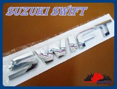 SUZUKI SWIFT "CHROME" LOGO EMBLEM DECAL size 15.5x2 cm // สติ๊กเกอร์ ข้อความ SWIFT สีโครเมี่ยม พร้อมกาวติด
