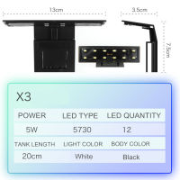 【⊕Good quality⊕】 huoyanping ไฟ Grow สำหรับพืชน้ำไฟ Led บางพิเศษไฟตู้ปลา5W/10W/15W สำหรับตู้ปลาโคมไฟคลิปกันน้ำออน