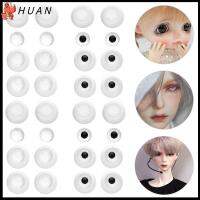 HUAN 1Set ใหม่ เครื่องประดับ ครึ่งรอบ ติดดินโคลน ของเล่นลูกตา ตาตุ๊กตาอะคริลิค แผ่นปิดตาใสและดำ