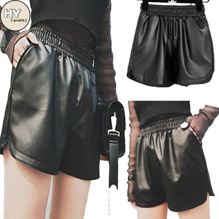 leather shorts women