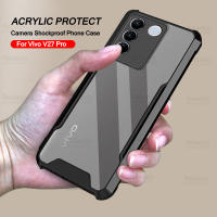 เคสสำหรับ Vivo อะคริลิคใสด้านหลัง V27 Pro 5G V 27 27V VivoV27 V27Pro กล้องสำหรับงานหนักเคสโทรศัพท์ใบมีดอะคริลิกปกป้องฝาแข็ง