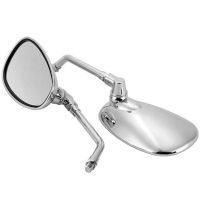 Silver 1 Pair Motorcycle Mirror Motorbike Rear View Mirror For YAMAHA Vmax Virago 535 V-Star 650 1100 1300