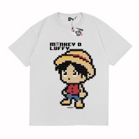 KARIMAKE Kaos ONE PIECE MONKEY LUFFY BRIK BIT MARUN เสื้อยืดคอตตอนฤดูร้อน เสื้อยืดลายฤดูร้อน S-5XL