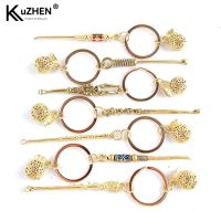 1pc Ear Pick Ear Wax Cleaning Remover Curette Cleaner Ear Spoons Retro Brass Dragon Portable Ear Cleaning Kit Keychain Pendants