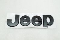 ป้ายโลหะสีดำ Jeep ขนาด 13.5x4.0cm ติดตั้งด้วยเทปกาวสองหน้าด้านหลัง