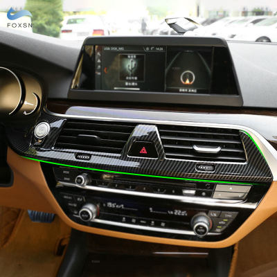 คาร์บอนสไตล์อุปกรณ์เสริมในรถยนต์ศูนย์ควบคุมเครื่องปรับอากาศ AC O Utlet Vent กรอบตัดปกสำหรับ BMW 5 Series G30 6GT G32 2018-2020
