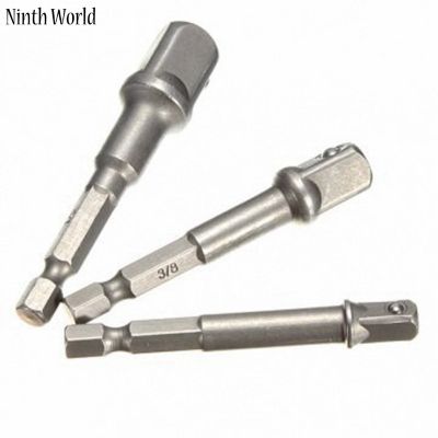 3pcs/lot Socket Bit Adapter Set Drill Power Extension Bar Hex Shank Impact Driver Drill BIts 1/2 quot; 1/4 quot; 3/8 quot;