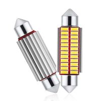 พู่ห้อยรถ2ชิ้น31มม. 36มม. 39มม. 42มม. โคมไฟ Led C5W สว่างมาก4014 Smd Canbus แต่งรถโคมไฟอ่านหนังสือในร่ม12V