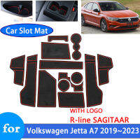 Gate Slot Mats สำหรับ Volkswagen VW Jetta Vento A7 MK7 2019 ~ 2023ยางประตู Groove Cup Anti-Slip Cushion สติกเกอร์รถอุปกรณ์เสริม