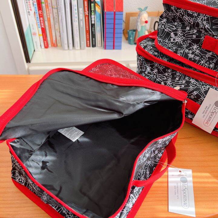 lesportsac-2023-กระเป๋าใส่อุปกรณ์อาบน้ำ1436กระเป๋าเก็บของกระเป๋าเก็บสัมภาระกระเป๋าขนาดใหญ่กลางและเล็ก3ชุด