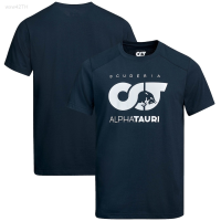 2023 NEW New Casual Short Sleeved T-shirt with Scuderia Alphatauri Team Pattern, Navy Blue White, Childrens Summer Fashion 2023 brand new T-shirt