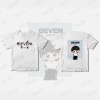 [HOT] Bangtan JUNGKOOK SEVEN เสื้อยืดแขนสั้นลําลอง ผ้าฝ้าย พิมพ์ลายการ์ตูนน่ารัก ทรงหลวม พลัสไซซ์ แฟชั่นฤดูร้อน สไตล์ฮาราจูกุ สําหรับผู้ชาย และผู้หญิง