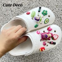 【 CuteDeco】Cute Cartoon Cheese (15 Kinds) SpongeBob / Little Black Bear Charm Button Deco/ Cute Jibbitz Croc Shoes Diy / Charm Resin Material For DIY