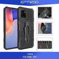 EPTWOO สำหรับ VIVO Y35 Y02S Y16 4G T1 Y75 Y55 5G กรัมโทรศัพท์กรณีกันกระแทกทนทานขาแม่เหล็กปลอกปกหลังที่มีคลิปหมุน JJBJ-01