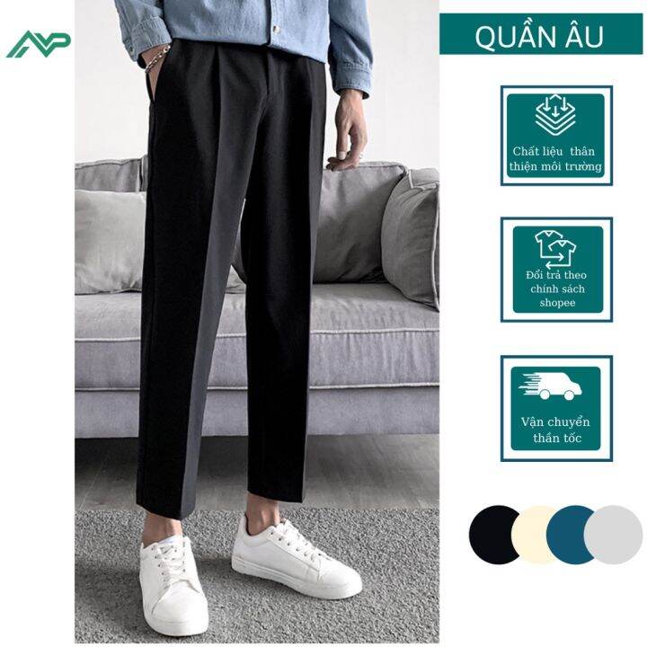 Quần tây âu nam hàn quốc Aiden dáng baggy cạp cao co giãn cao cấp thương  hiệu BAETON | Lazada.vn