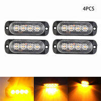 4Pcs LED Amber Grille Light Lightbar รถบรรทุก Van Off Road รถเร่งด่วน12ถึง24V เร่งด่วนรถ Accessories